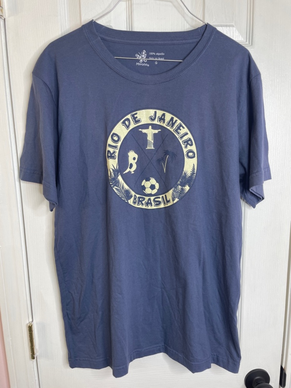 Rio de Janeiro Graphic T-Shirt Blue Size Large Unisex